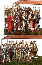 Sigismund and Barbara of Celje at the Council of Constance In 1414 to settle the Western Schism