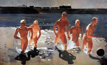 Alexander Deineka (1899-1969). Soviet Russian artist and sculptor. 'The Boys start running out from
