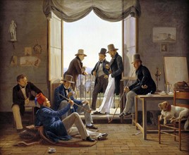 A company of Danish artists in Rome, 1837 by Carl Constantin Hansen