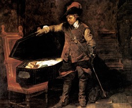 Cromwell before the Coffin of Charles I,  by Hippolyte