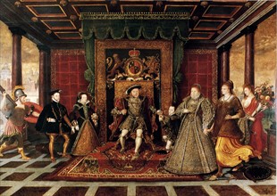 De Here, The Family of Henry VIII, An Allegory of Tudor Succession c1572