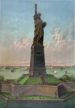 Liberty Enlightening the World:  Statue of Liberty in New York Harbour,  usa, dedicated on 28 October 1886