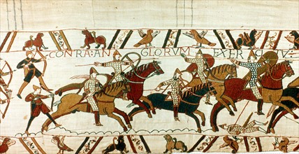 Bayeux Tapestry 1067:  Battle of Hastings, 14 October 1066