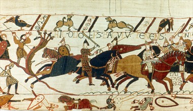 Bayeux Tapestry 1067:  Battle of Hastings, 14 October 1066