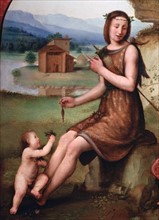 Zuccaro, Une femme et un enfant dans le paysage