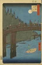 Hiroshige, Un jardin de bambou sur le pont Kyobashi