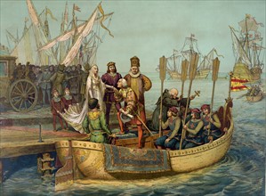 Christopher Columbus with of Isabella of Castile