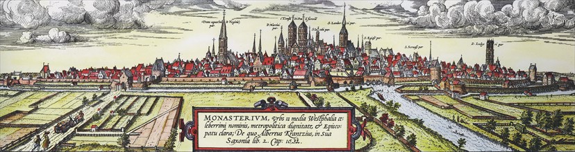 Vue panoramique de la ville de Münster