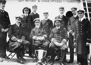Captain Arthur Rostron and under officers of RMS Carpathia