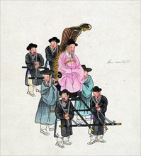 Korean nobleman carried in a form of litter