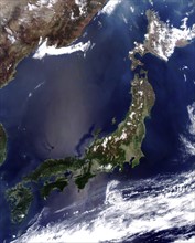 Satellite view of the islands of Japan