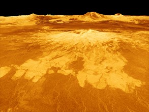 Computer-generated view of surface of the planet Venus