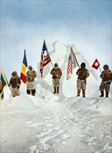 Partie de luge avec Robert Peary au pôle Nord, sur un tas de neige