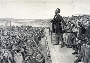 Abraham Lincoln faisant son célèbre discours