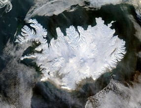 Satellite image of Iceland