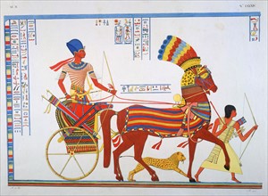 Ramses II hunting in his chariot