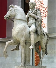 Marble statue of a youth on horseback, Roman, sculpted in Italy