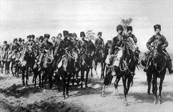 A troop of Cossack cavalry serving in the Russian Imperial Army