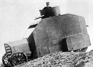 Italian armoured personnel carrier fitted with a gun turret on the roof
