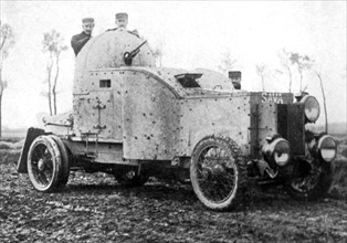 Belgian armoured personnel carrier fitted with a gun turret on the roof