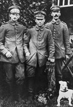 Adolf Hitler as a German soldier with comrades during World War I