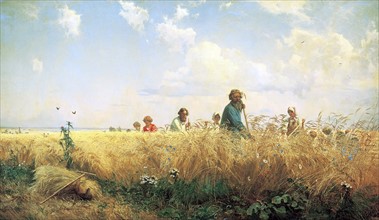 Peasants gather the harvest' by Gregory Grigorjewitsch Mjassojedow
