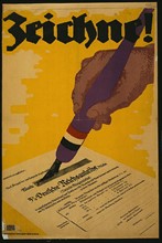 Poster shows a hand holding a pen
