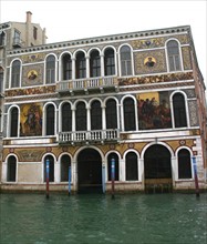 Facade of a sixteenth century Pallazio on the Grand Canal in Venice