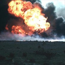 Burning oilfield during Operation Desert Storm
