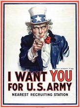 American recruitment poster during World War I