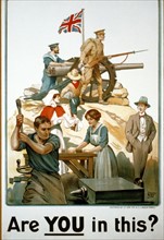 First World War British recruitment poster, designed by Robert Baden Powell