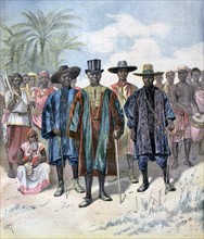 Prince Kosko and four of King Tiffa of Dahomey's ministers