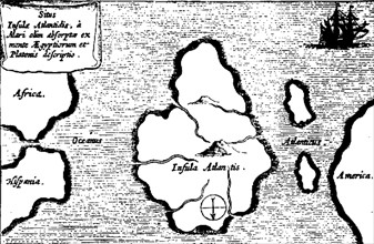 Map of Atlantis from Mundus Subterraneus