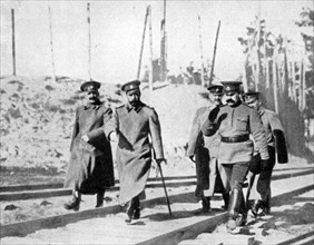 Grand Duke Nicholas and Tsar Nicholas II of Russia inspect troops 1915