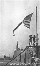 Raising of first flag of US during the Spanish American War