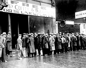 Soup Kitchen for unemployed in New York circa 1930