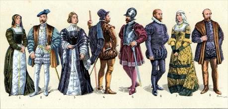 Courtiers Officers nobles and Knights of the Spanish Court Circa 1510