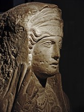 Limestone bust of a woman from Palmyra