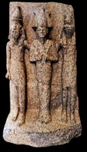 The god Osiris between her son Horus