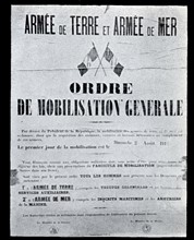 Notice posted in France on 1 August 1914