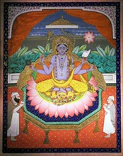 Vishnu on a lotus petal throne