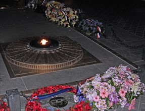 eternal flame at the Memorial to the dead at the Arche de La triomphe