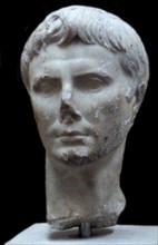 Marble head of the emperor Augustus