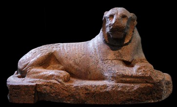 Red granite lion of Amenhophis III From Gebel Barkal