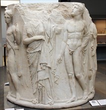 Marble column from the Temple of Artemis at Ephesos in Turkey