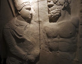 Plaster cast of upper part of a marble relief