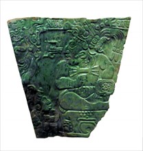 Jade plaque of a Maya king