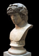 Roman marble bust of Antinous  died AD 130