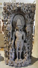 Sandstone stele with a figure of Vishnu