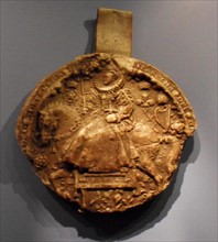 Wax cast of the Great seal of Queen Elizabeth I of England